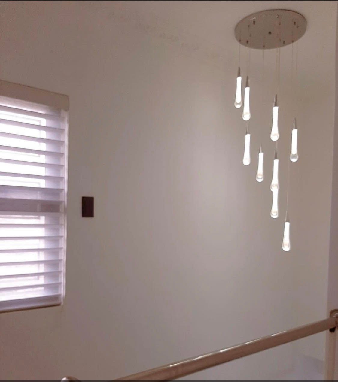 Pendant light over the stairwell
